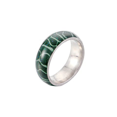 Unisex Glow Stainless Steel Ring with Irregular Zebra Pattern