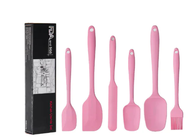 Kitchen Baking Tool Set with Large Spatula and Brush (6 pcs)