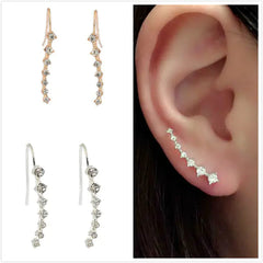 Long Rhinestone Bridal Earrings (Set of 7)