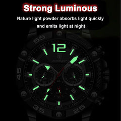 Luxury Waterproof Men's Military Sports Watch with Luminous Feature