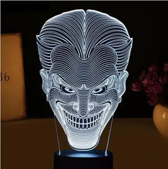 Joker Style LED 3D Night Light with Adjustable Features