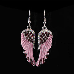 Angel Wings Rhinestone Dangle Earrings for Women