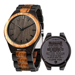 Custom Wooden Watch with Engraved Design
