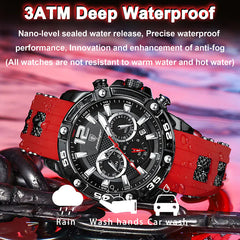 Luxury Waterproof Men's Military Sports Watch with Luminous Feature