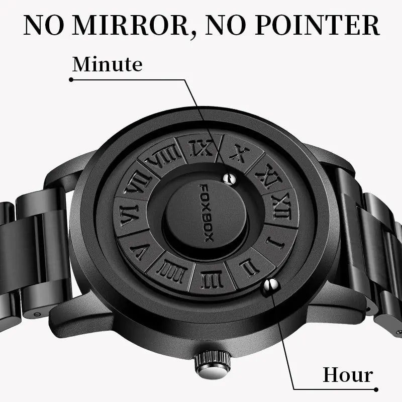 Magnetic Rolling Ball Men's Creative Watch with Edge Design