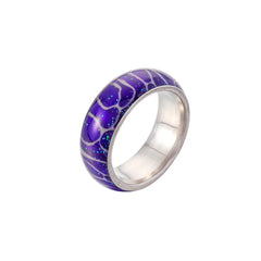Unisex Glow Stainless Steel Ring with Irregular Zebra Pattern