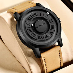 Magnetic Rolling Ball Men's Creative Watch with Edge Design