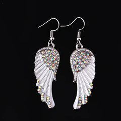 Angel Wings Rhinestone Dangle Earrings for Women
