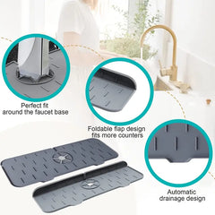 Silicone Faucet Mat and Splash Guard for Sinks
