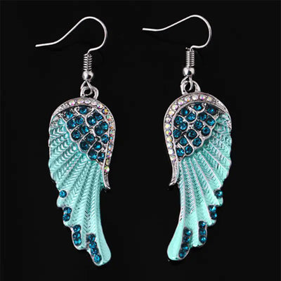 Angel Wings Rhinestone Dangle Earrings for Women