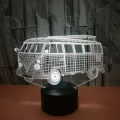 3D Bus Night Light - LED Table Lamp