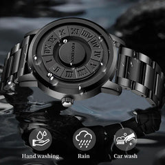 Magnetic Rolling Ball Men's Creative Watch with Edge Design