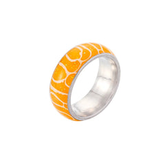 Unisex Glow Stainless Steel Ring with Irregular Zebra Pattern