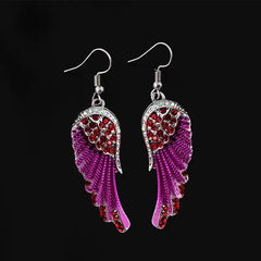 Angel Wings Rhinestone Dangle Earrings for Women