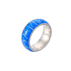 Unisex Glow Stainless Steel Ring with Irregular Zebra Pattern
