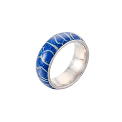 Unisex Glow Stainless Steel Ring with Irregular Zebra Pattern