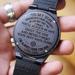 Custom Wooden Watch with Engraved Design